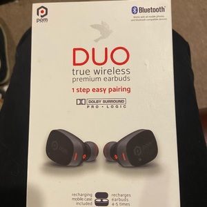 Never opened Bluetooth headphones with charging case